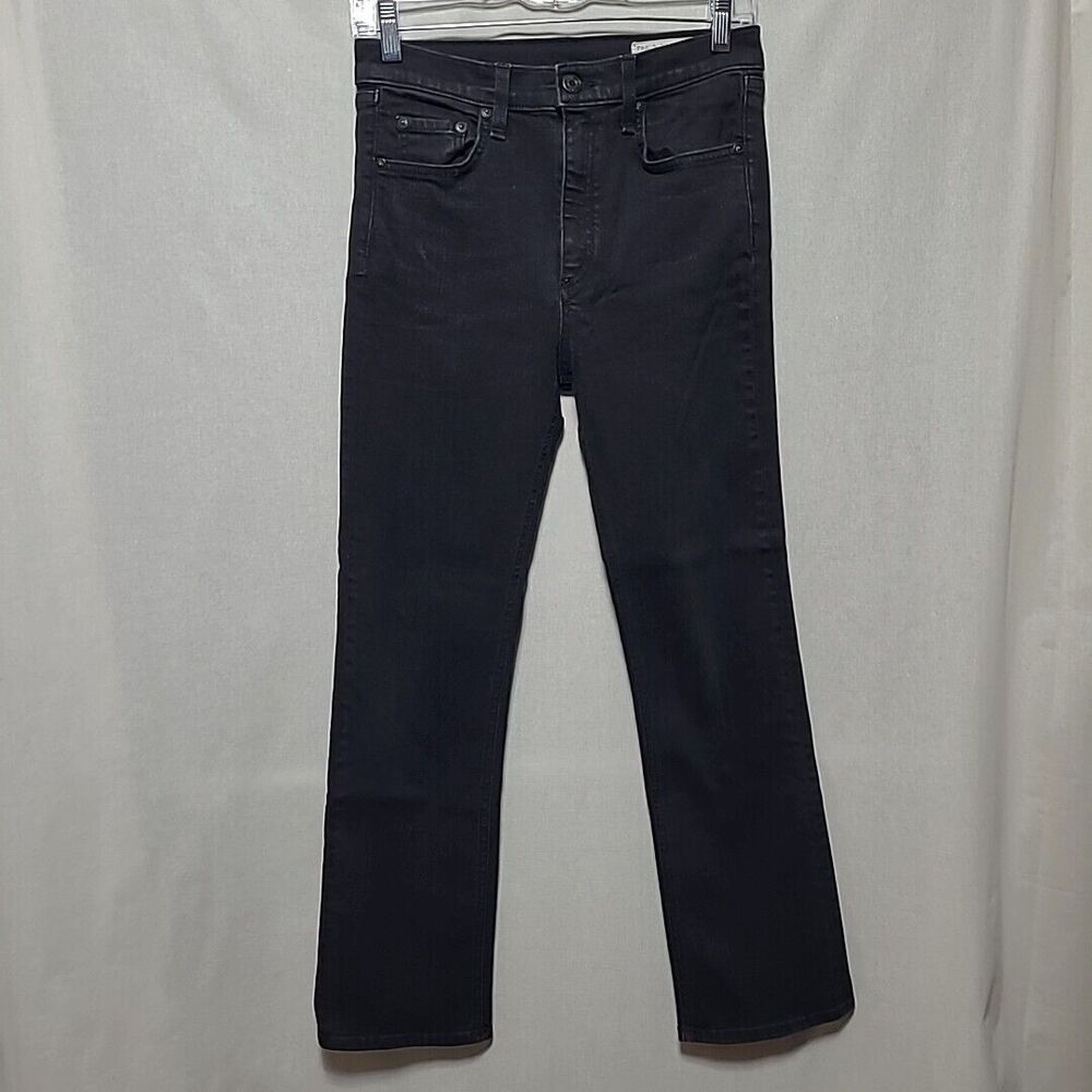 Rag & Bone Jeans Hana Slim Cropped Bootcut Jeans Worn Black Size 28